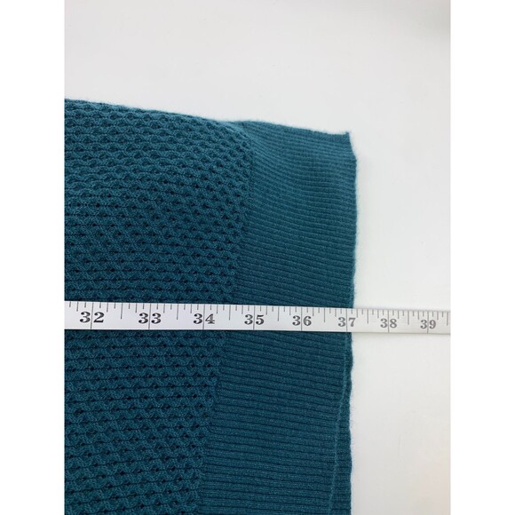 Title Nine Woolicious Waffle Sweater Dress Long Sleeve Knee Teal Crew Neck Small - Picture 13 of 16